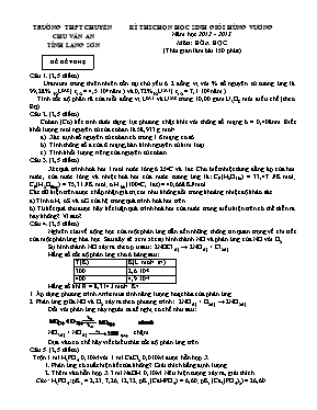 Đề thi chọn học sinh giỏi Hùng vương năm học 2012 - 2013 môn Hóa học